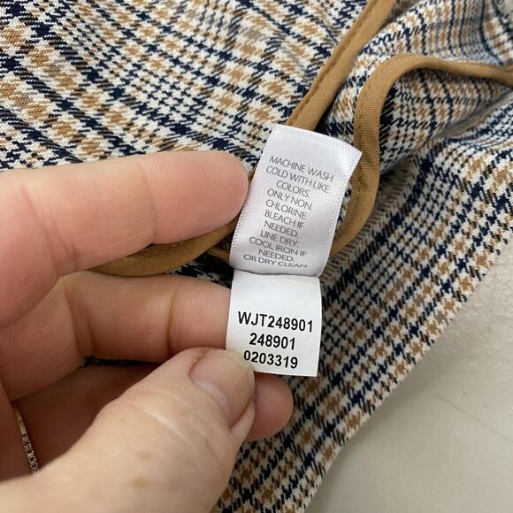 J Jill Blazer Womens Large Beige Plaid Relaxed Academia Fall Neutral Corpcore - Picture 10 of 12